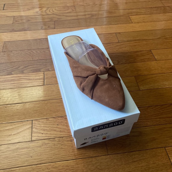 BAMBOO Shoes - Brown Suede Mules NWT